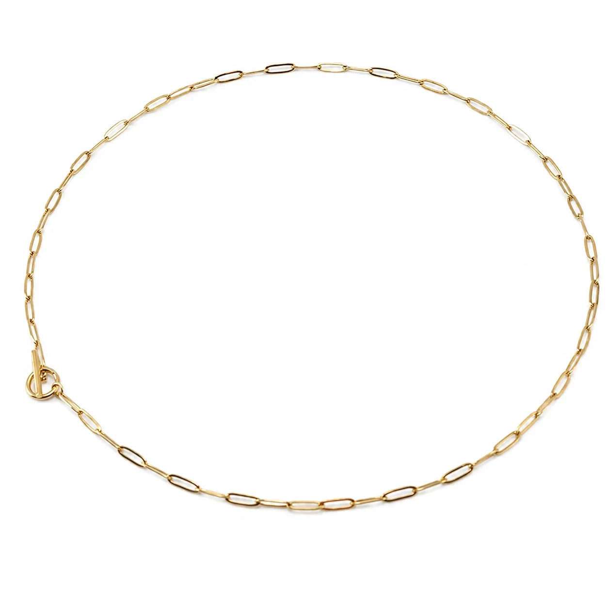 Refined 18K Gold-Plated Paperclip Toggle Chain Necklace - Gold
