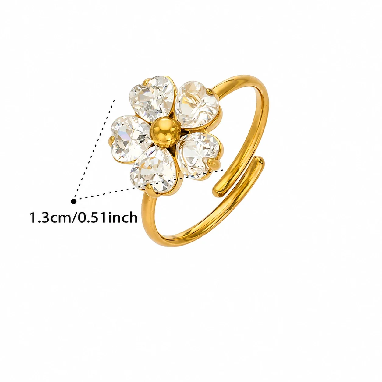 Foto del producto: Set de joyería de acero inoxidable con flores de cristal de cinco pétalos