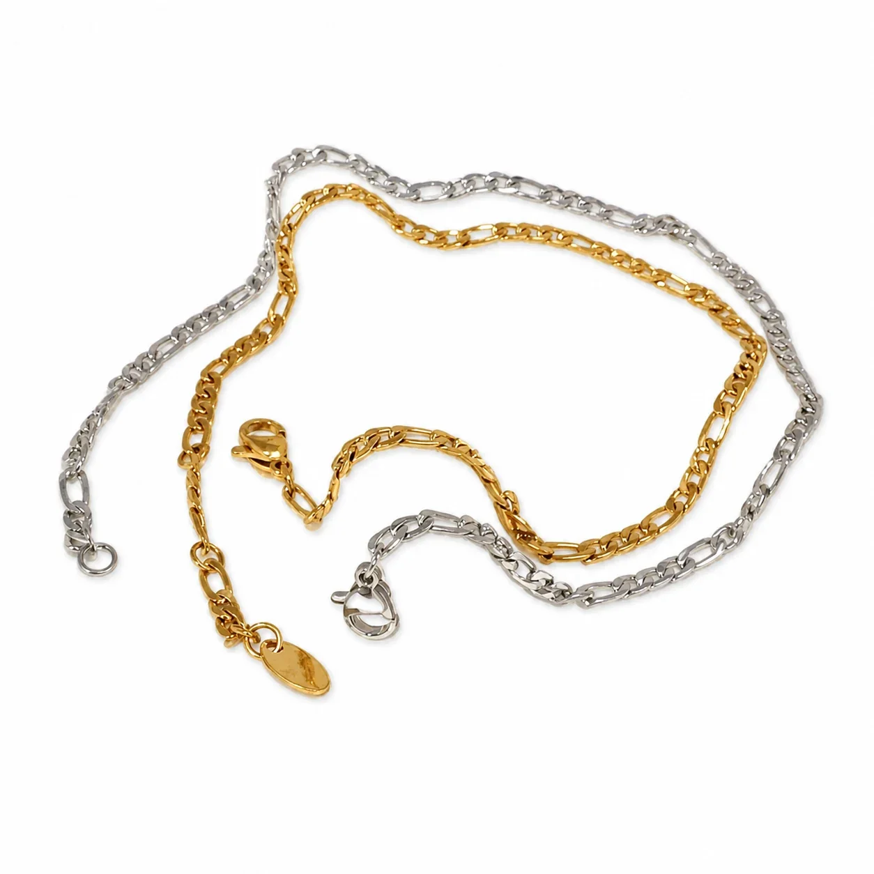 Slim 316 Stainless Steel Figaro Link Gold-Plated Anklet