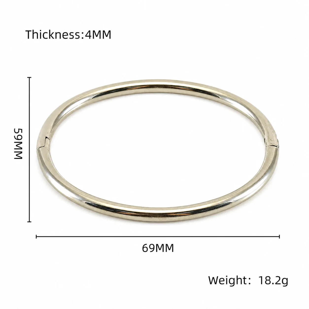 Polished Stainless Steel Bamboo Bead Stacking Bangle - Silver Bamboo Segment