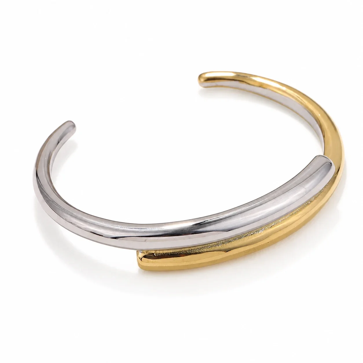 Sculptural 316 Stainless Steel Interlaced Cuff