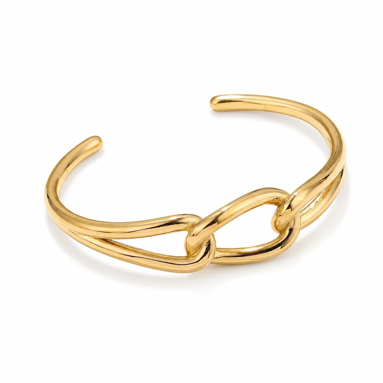 Sculptural 316 Stainless Steel Interlaced Cuff