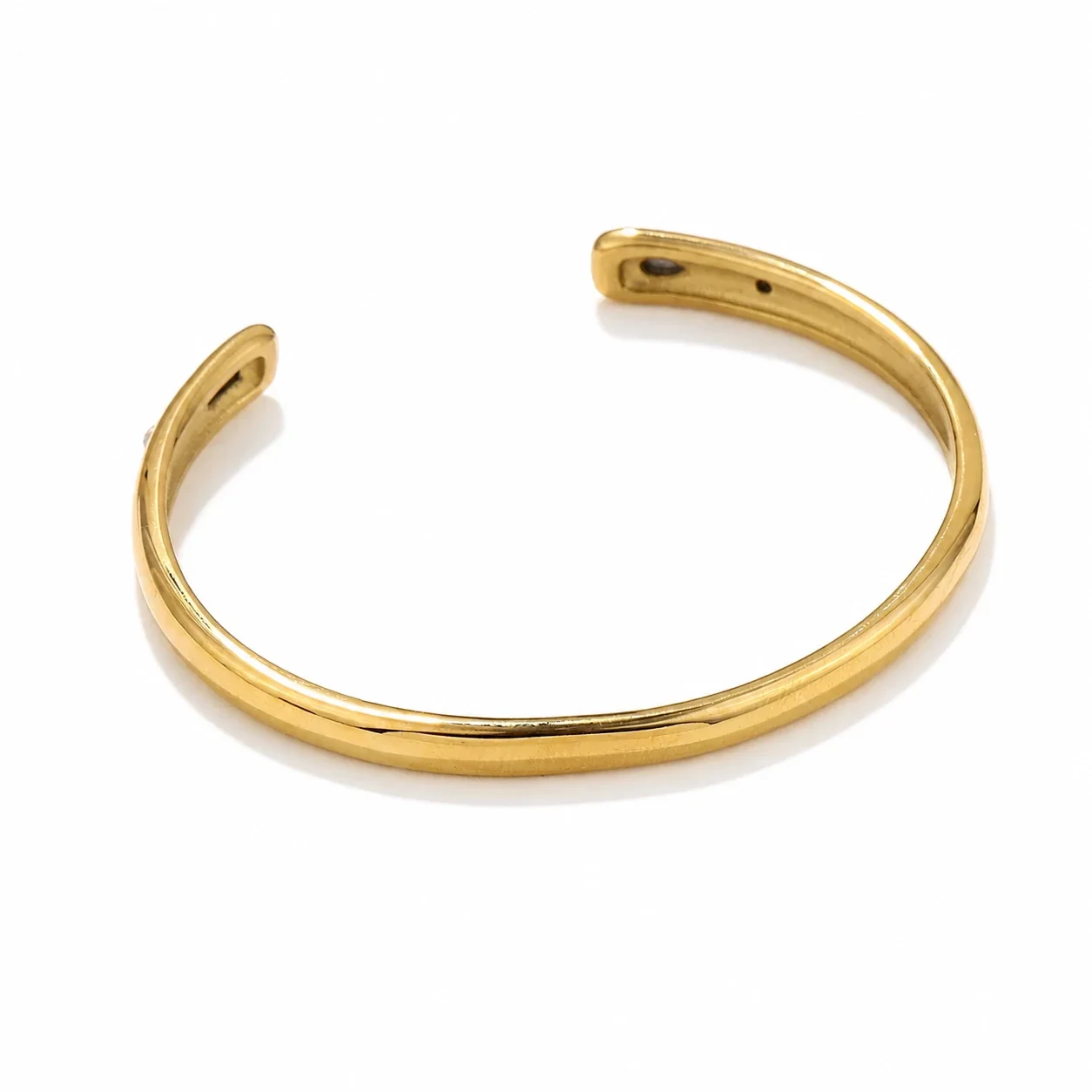 Sculptural 316 Stainless Steel Interlaced Cuff - Gold Minimal