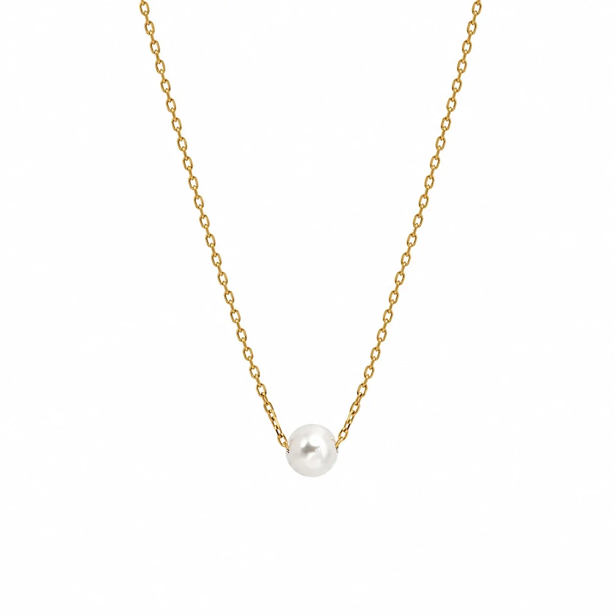 Delicate Gold-Plated Pearl Pendant Necklace