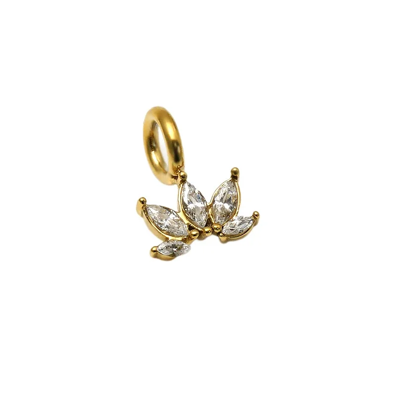 Radiant 316 Stainless Steel Marquise Lotus Pendant