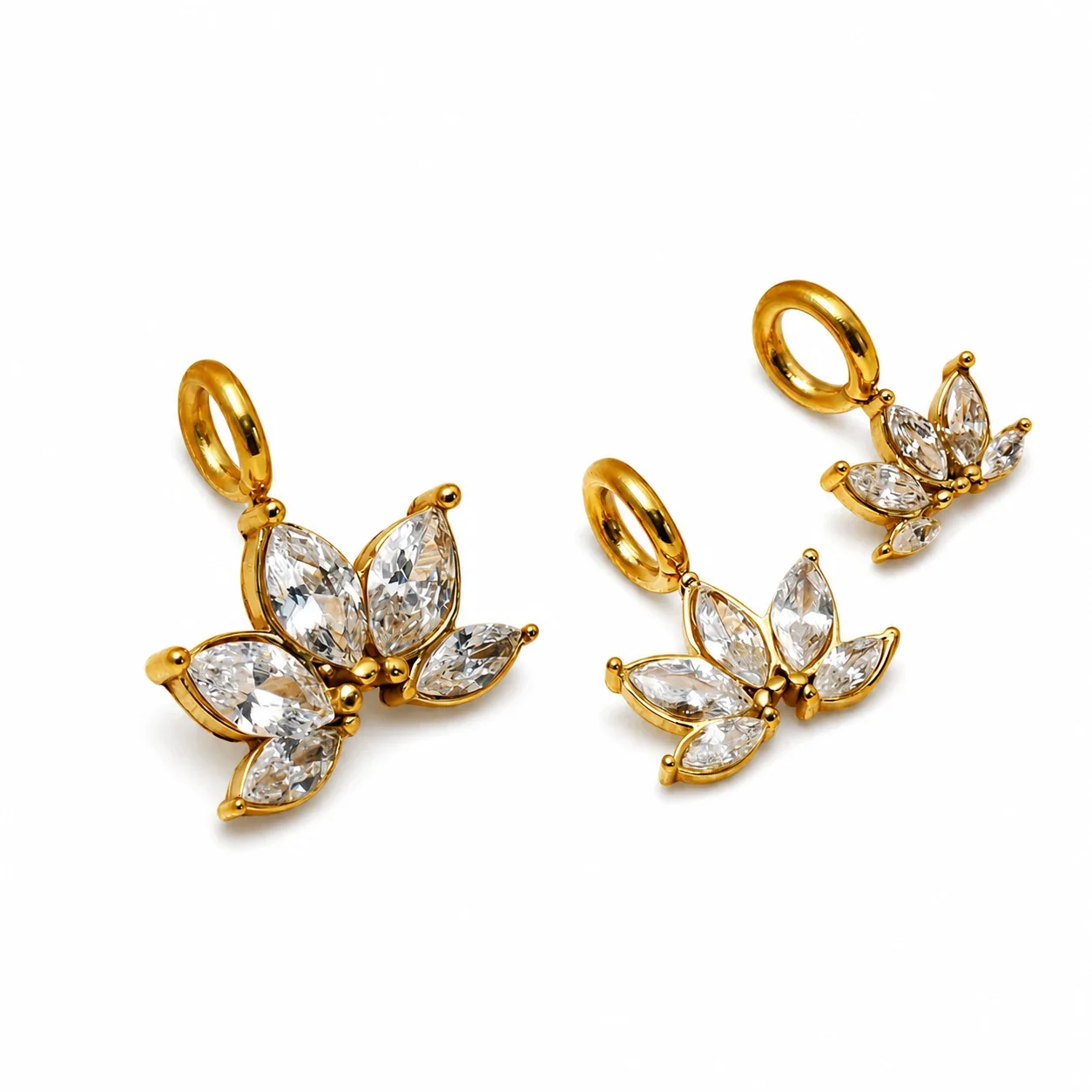 Radiant 316 Stainless Steel Marquise Lotus Pendant