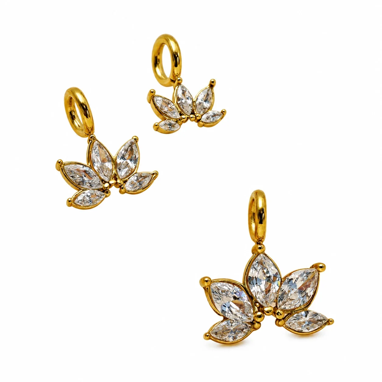 Radiant 316 Stainless Steel Marquise Lotus Pendant