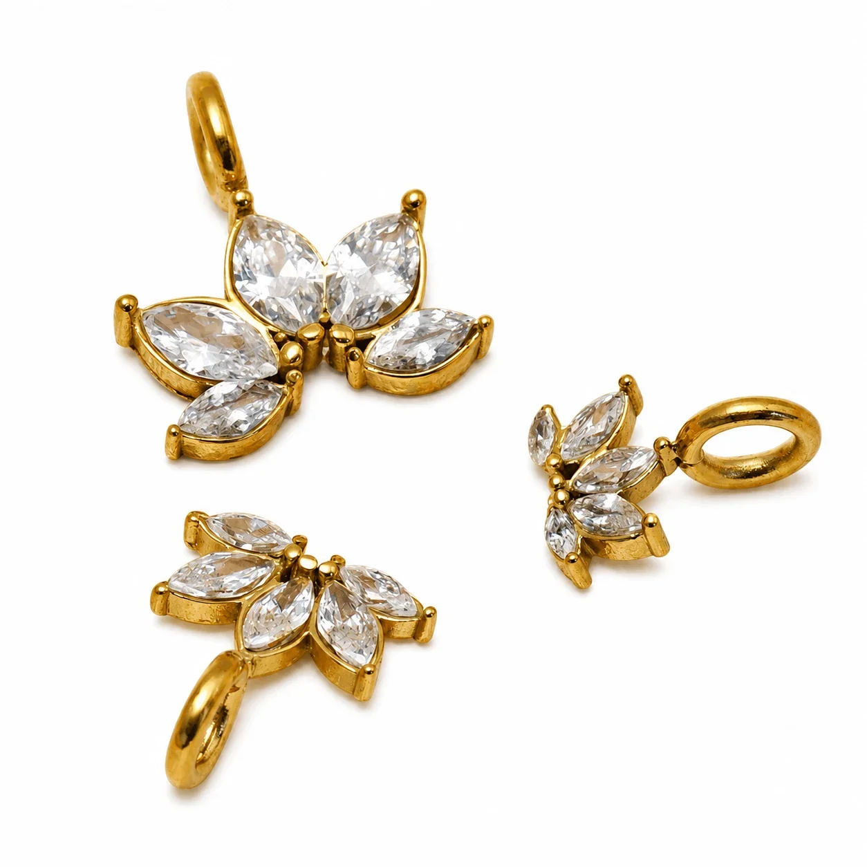 Radiant 316 Stainless Steel Marquise Lotus Pendant