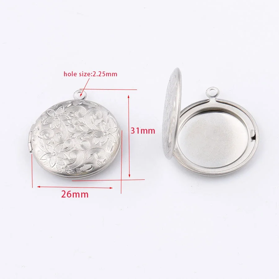 Ornate 316 Stainless Steel Floral Locket Pendant