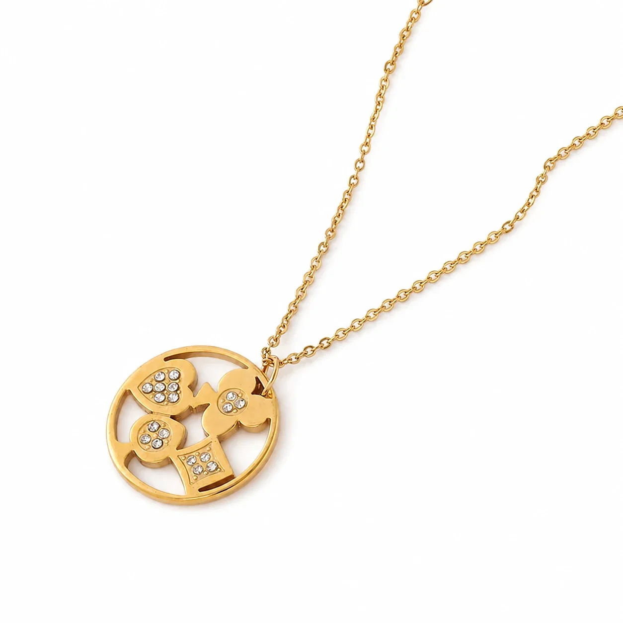 Polished 316 Stainless Steel Love Initial Necklace