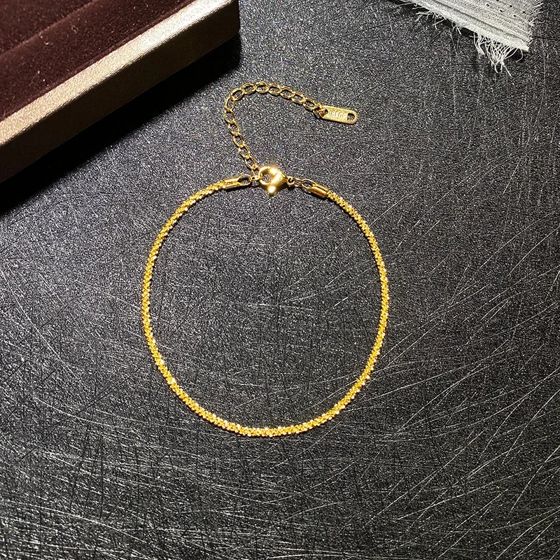 Enkelbandje met fijne gedraaide ketting en verlengstuk, roestvrij staal productfoto