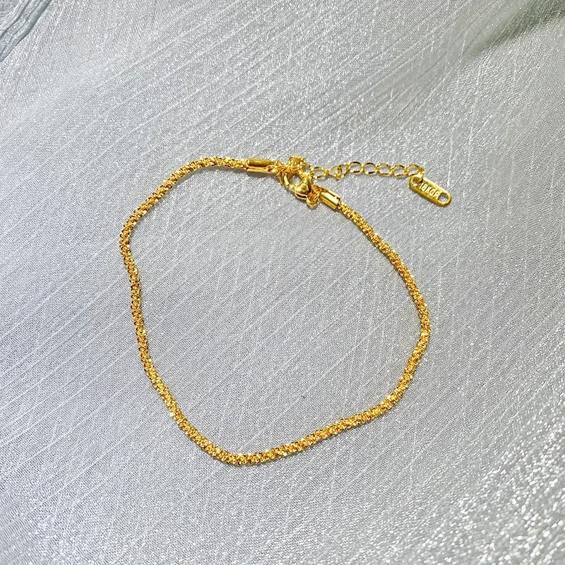 Enkelbandje met fijne gedraaide ketting en verlengstuk, roestvrij staal productfoto