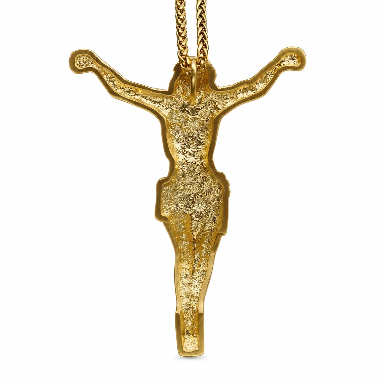 Oversized Gold-Plated Jesus Pavé Loincloth Pendant