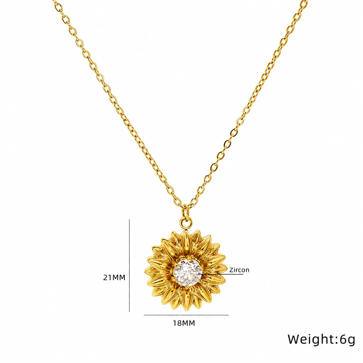 Ornate Gold-Plated Stainless Steel Evil Eye Pendant Necklace - Gold Evil Eye Turquoise