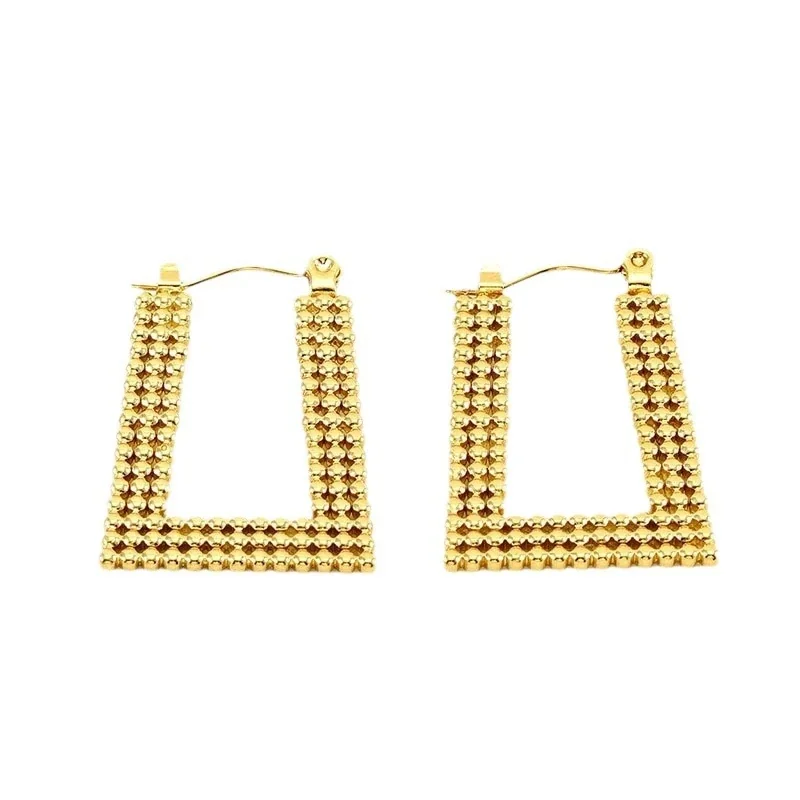 Sculptural 18K Gold-Plated U-Shaped Textured Hoop Earrings