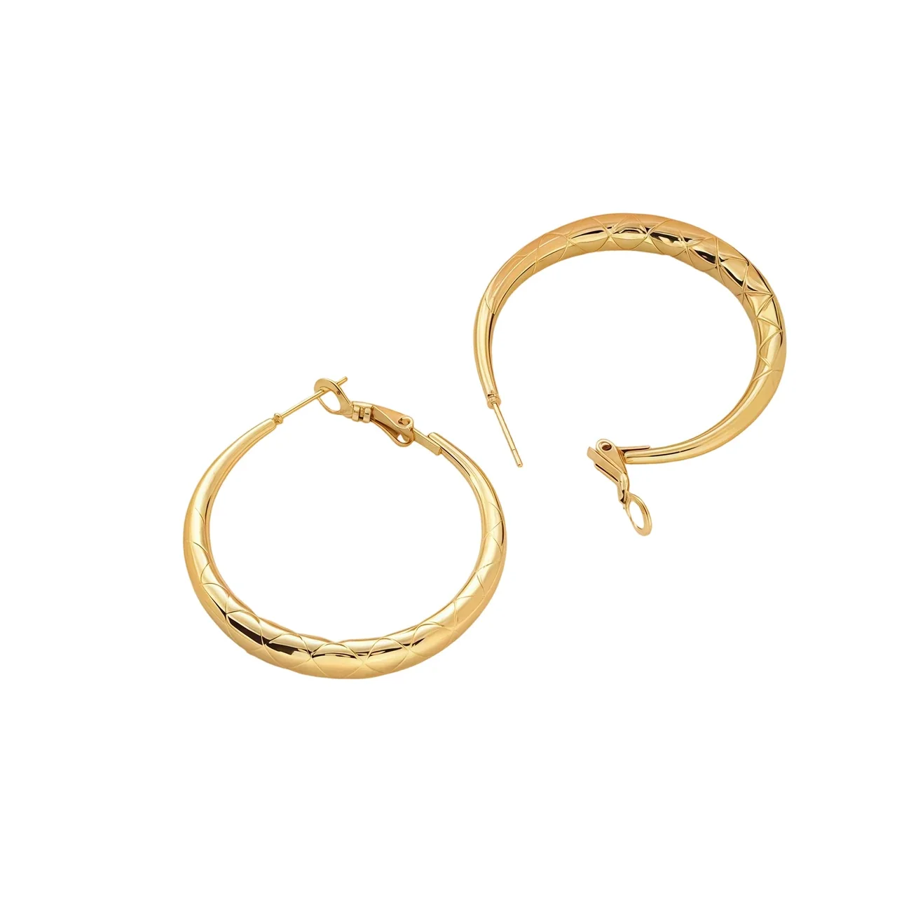 Ohrhänger Edelstahl mit diamantgeschliffener Kuppel 316 Edelstahl Gold PVD