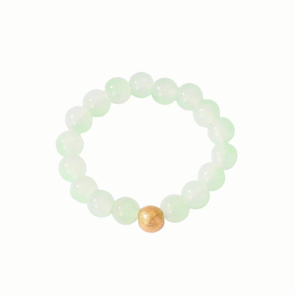 Produktfoto: Perlenarmband mit rundem Scheibenanhänger, goldfarben, Edelstahl 316