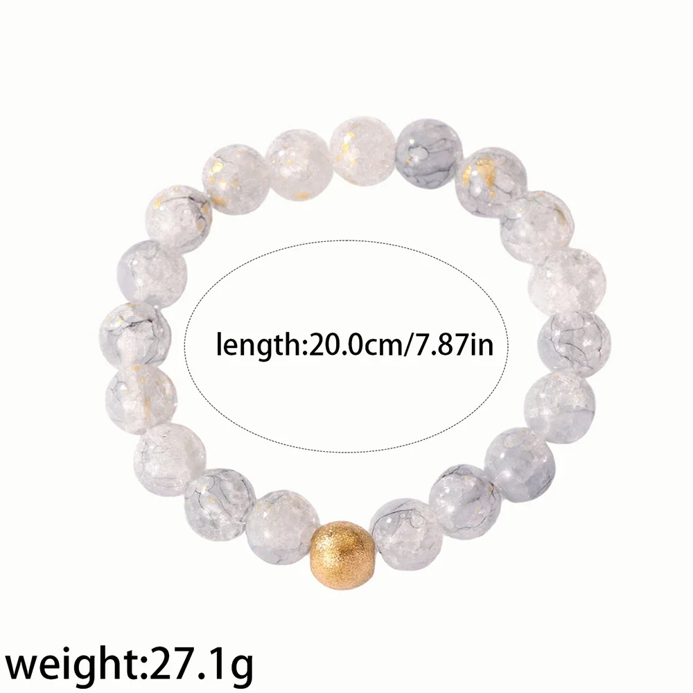 Produktfoto: Perlenarmband mit rundem Scheibenanhänger, goldfarben, Edelstahl 316