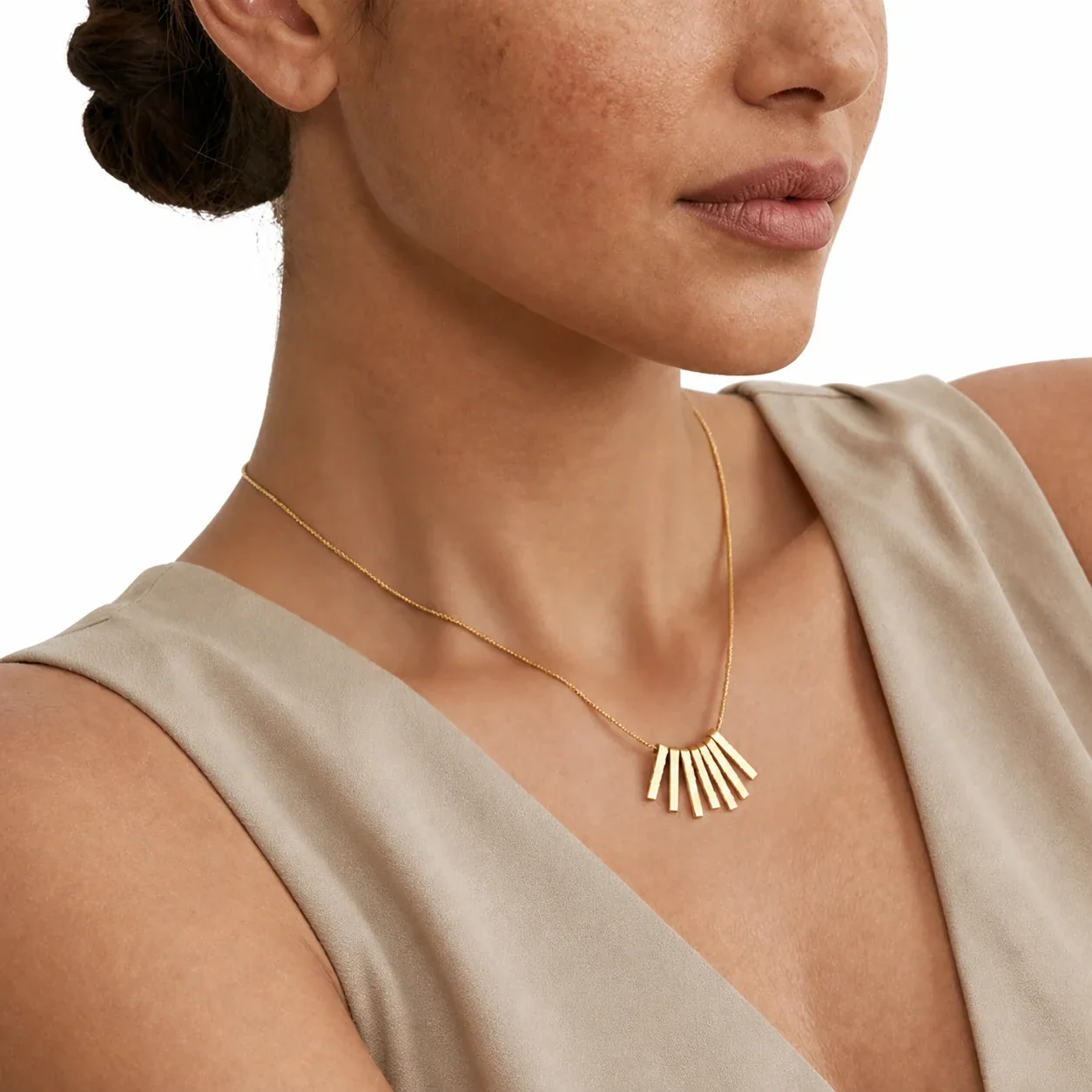 Radiant 18K Gold-Plated Snake Chain Fringe Necklace
