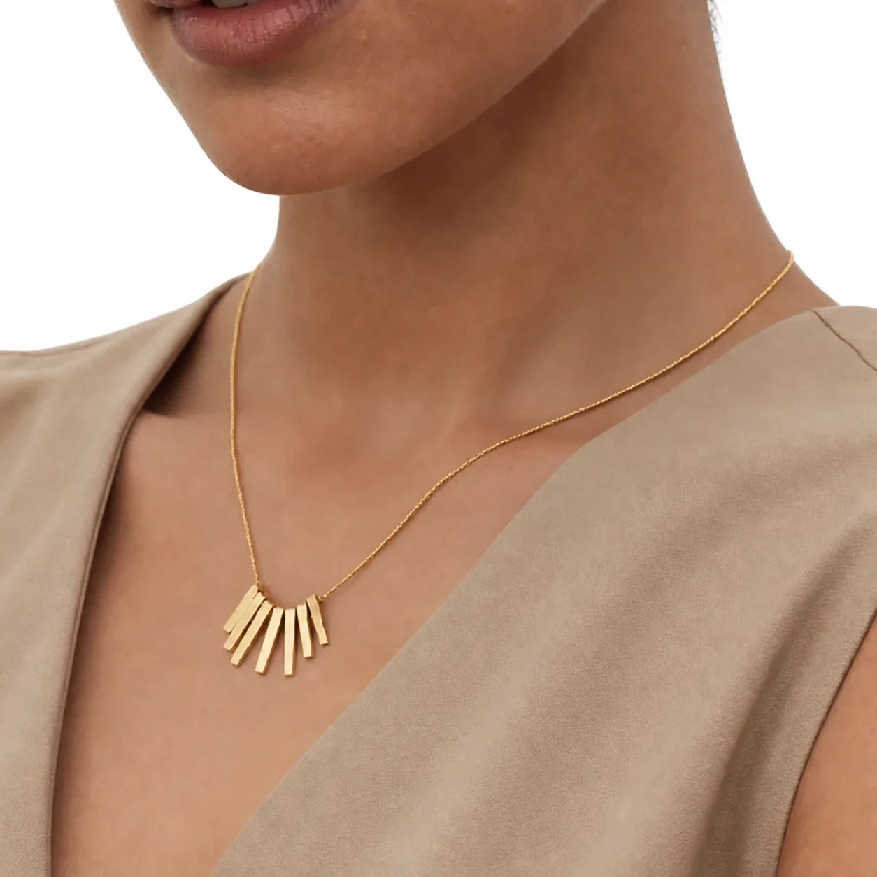 Radiant 18K Gold-Plated Snake Chain Fringe Necklace