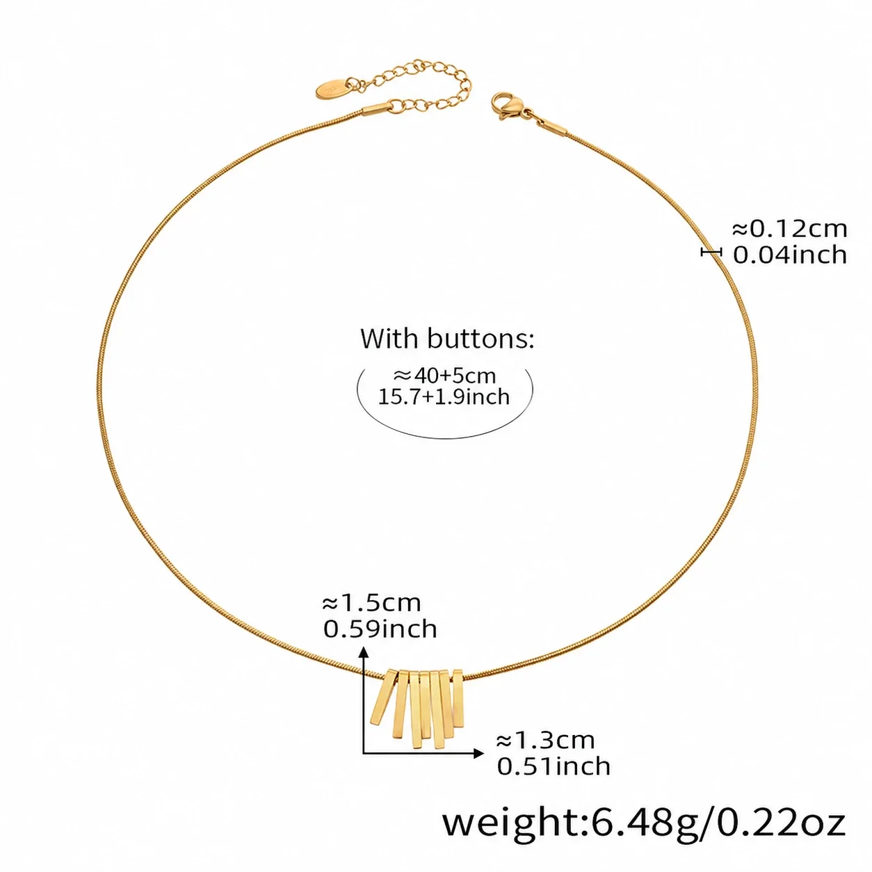 Radiant 18K Gold-Plated Snake Chain Fringe Necklace - Gold