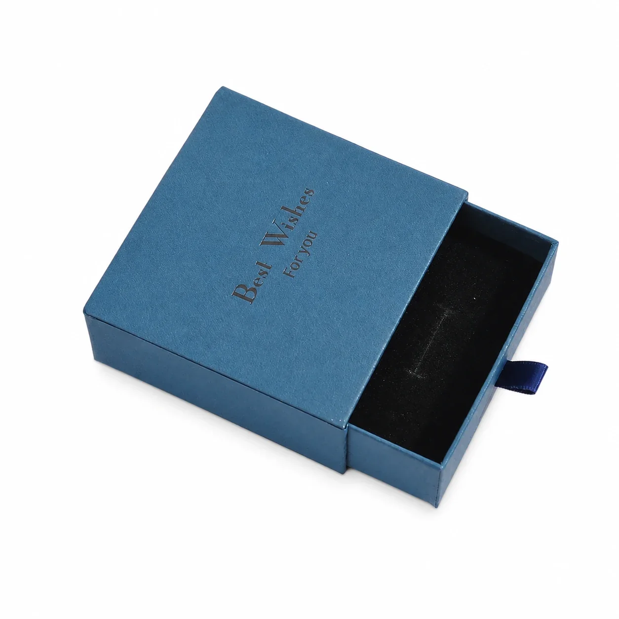 Elegant Paper Drawer Box with Ribbon Pull Jewelry Box - Royal Blue 5 x 5 x 3.5 cm Box