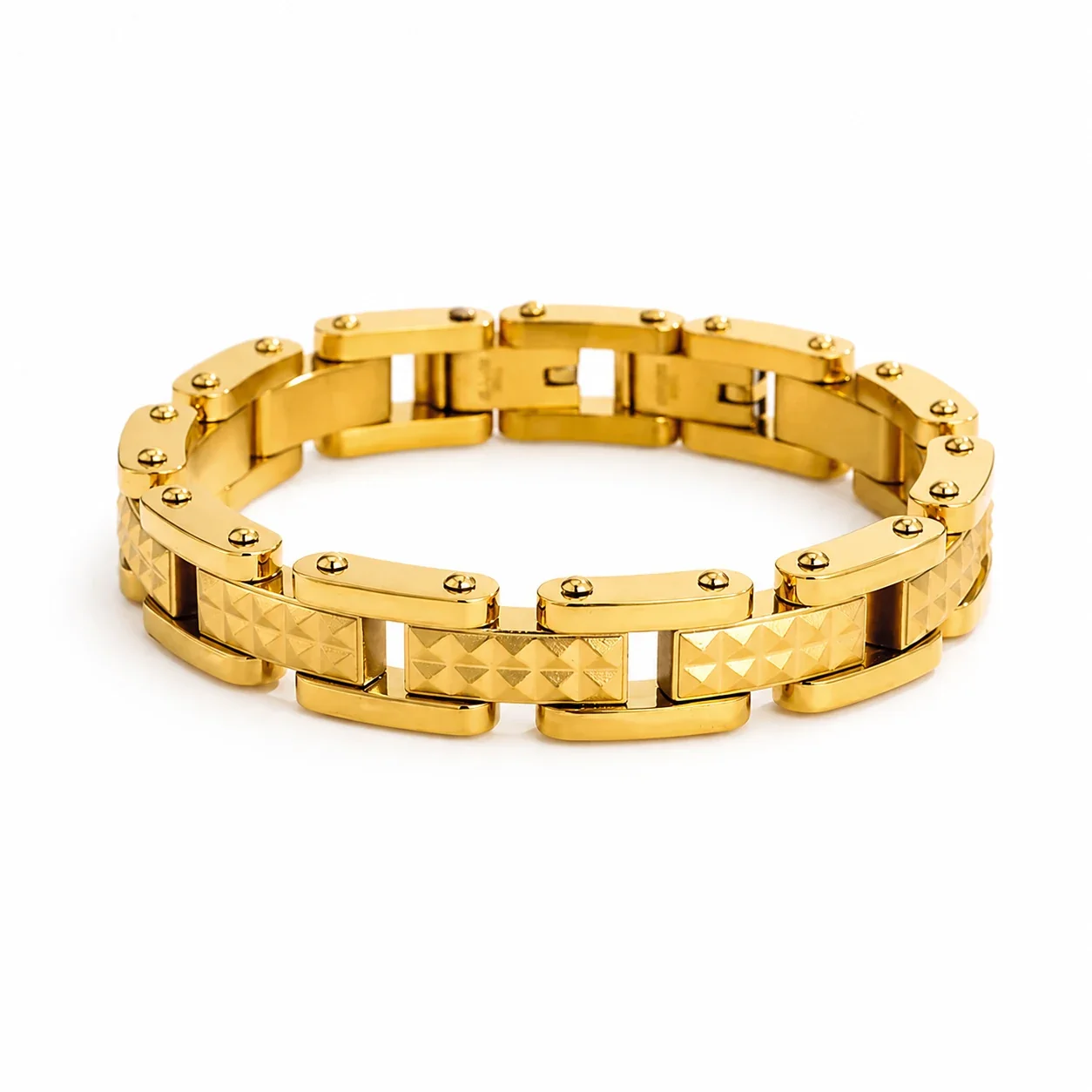 Bold 316 Stainless Steel Pyramid Link Bracelet