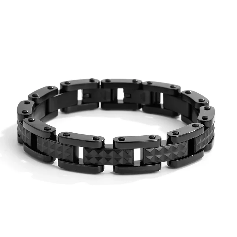 Bold 316 Stainless Steel Pyramid Link Bracelet