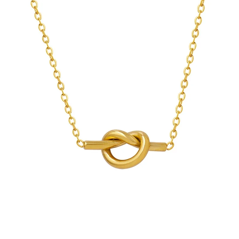 Polished 316 Stainless Steel Knot Pendant Necklace