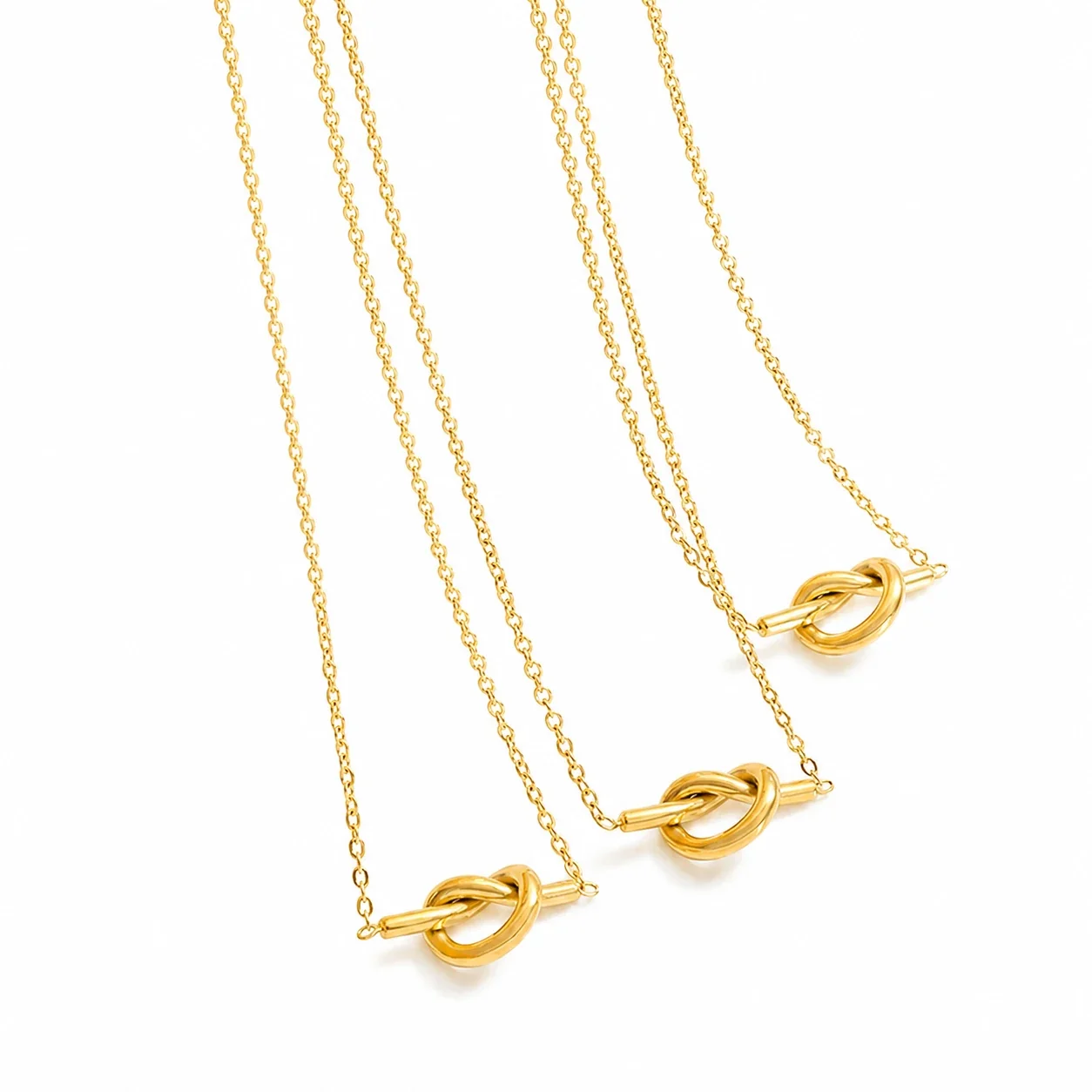Polished 316 Stainless Steel Knot Pendant Necklace