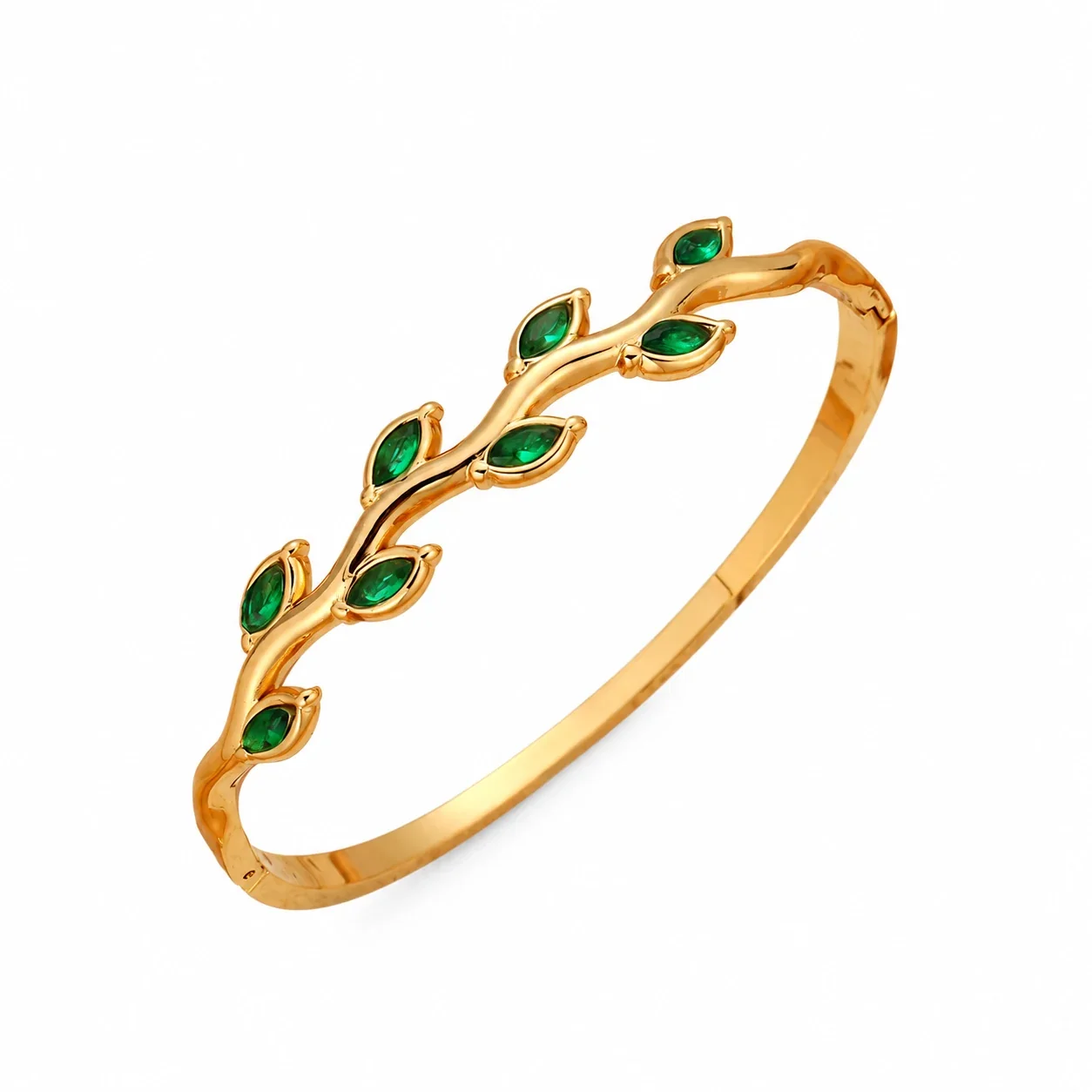 Foto prodotto: Bracciale rigido a vite con cristalli marquise colorati, acciaio placcato oro