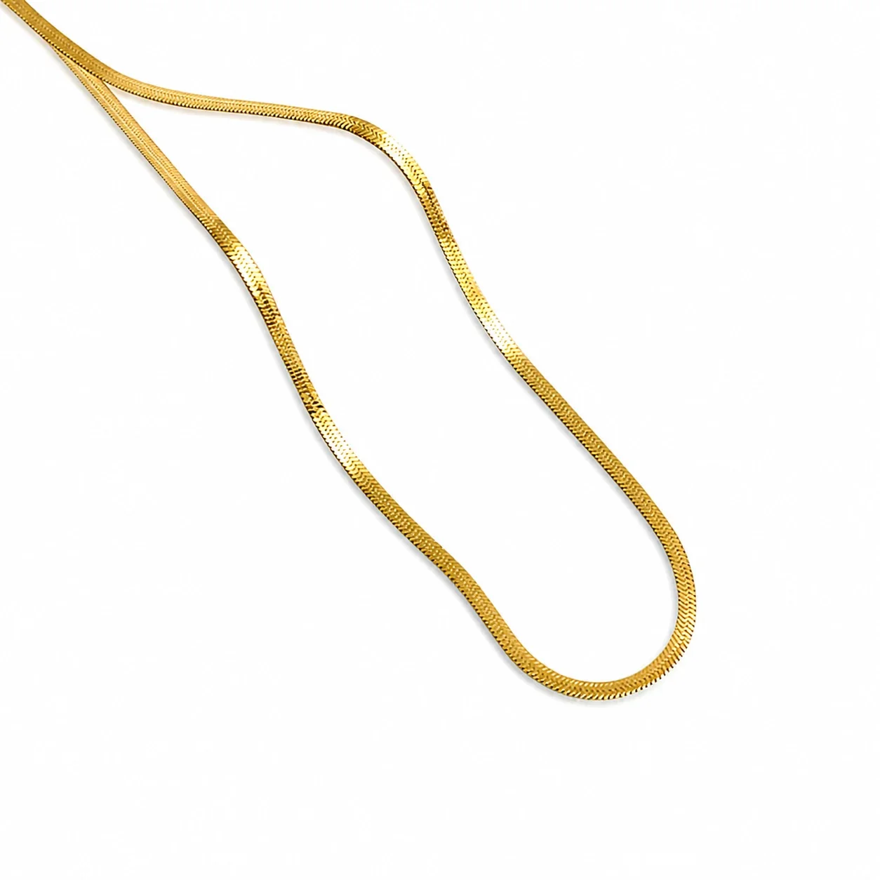 Herringbone Chain Necklace Set 316 Stainless Steel 18K Gold PVD - Gold