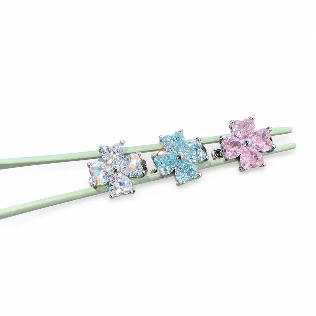 Petite 316 Stainless Steel Clover CZ Ear Cuff