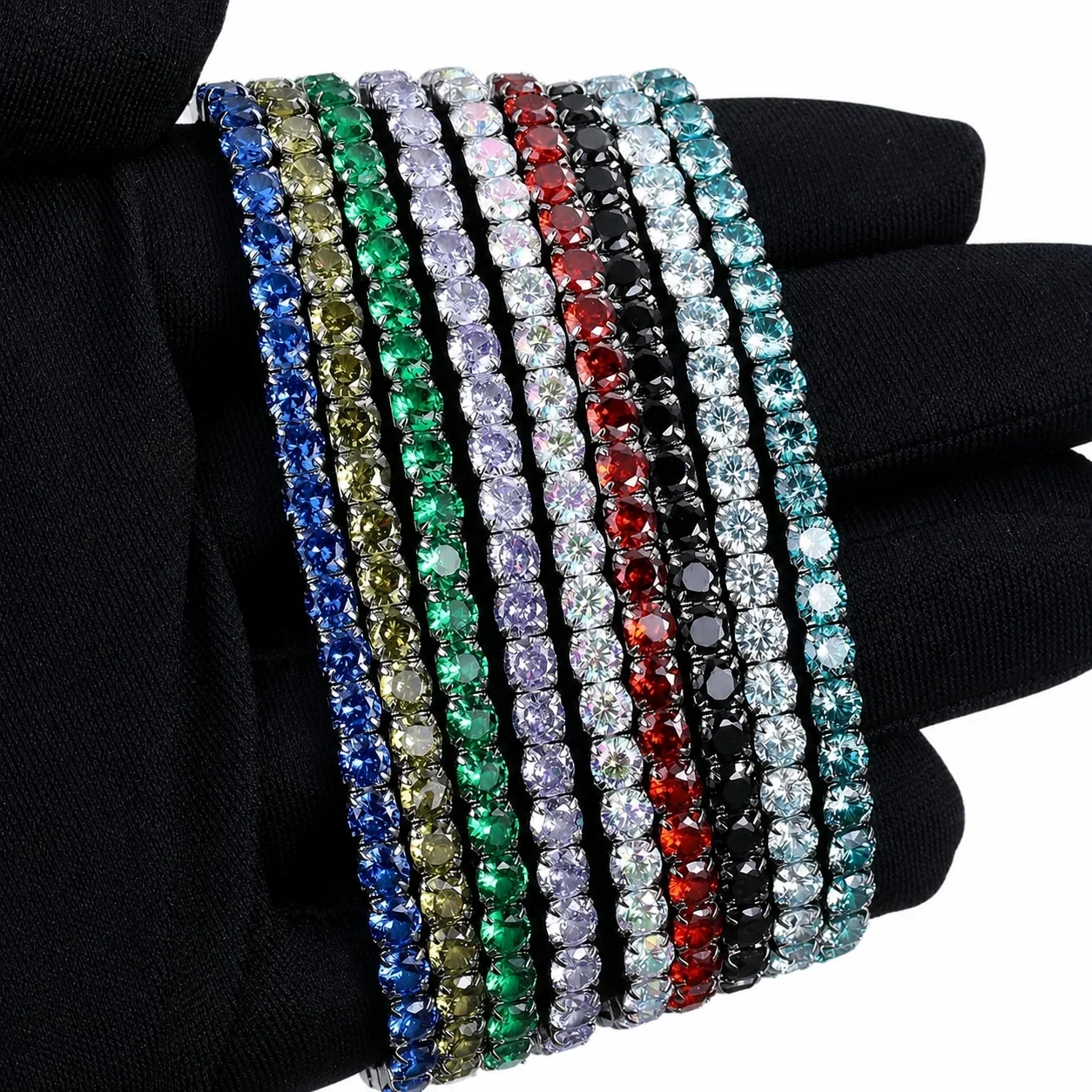 Vivid Stainless Steel Round CZ Prong-Set Tennis Bracelet