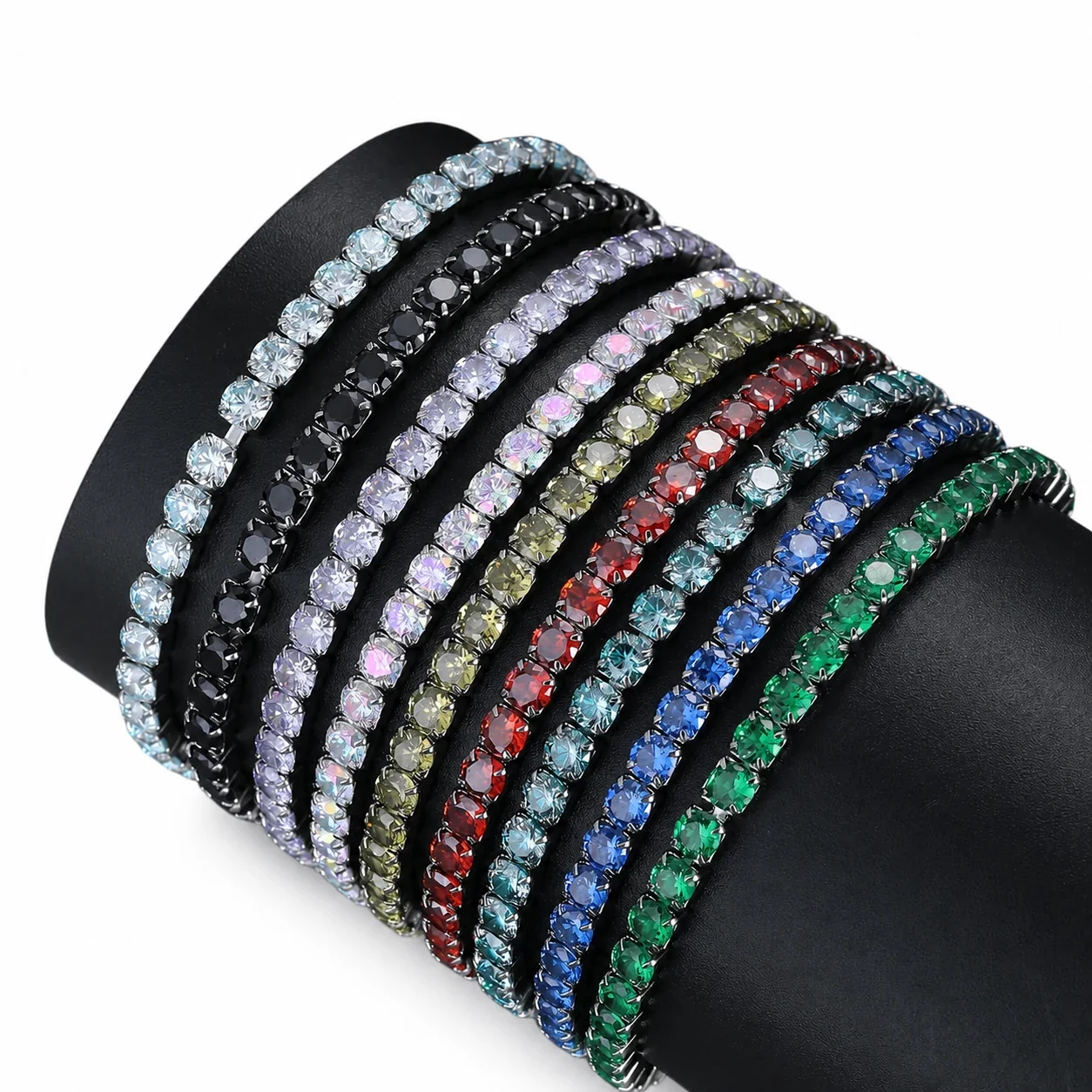 Vivid Stainless Steel Round CZ Prong-Set Tennis Bracelet