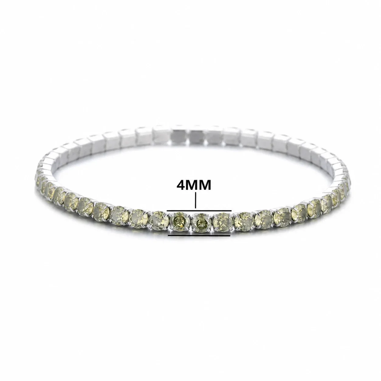 Vivid Stainless Steel Round CZ Prong-Set Tennis Bracelet