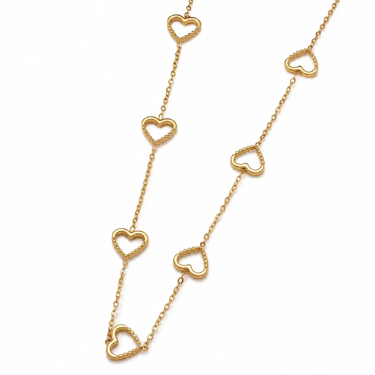 Produktfoto: Schmuckset Herz-Stationen 18K Gold PVD 316 Edelstahl