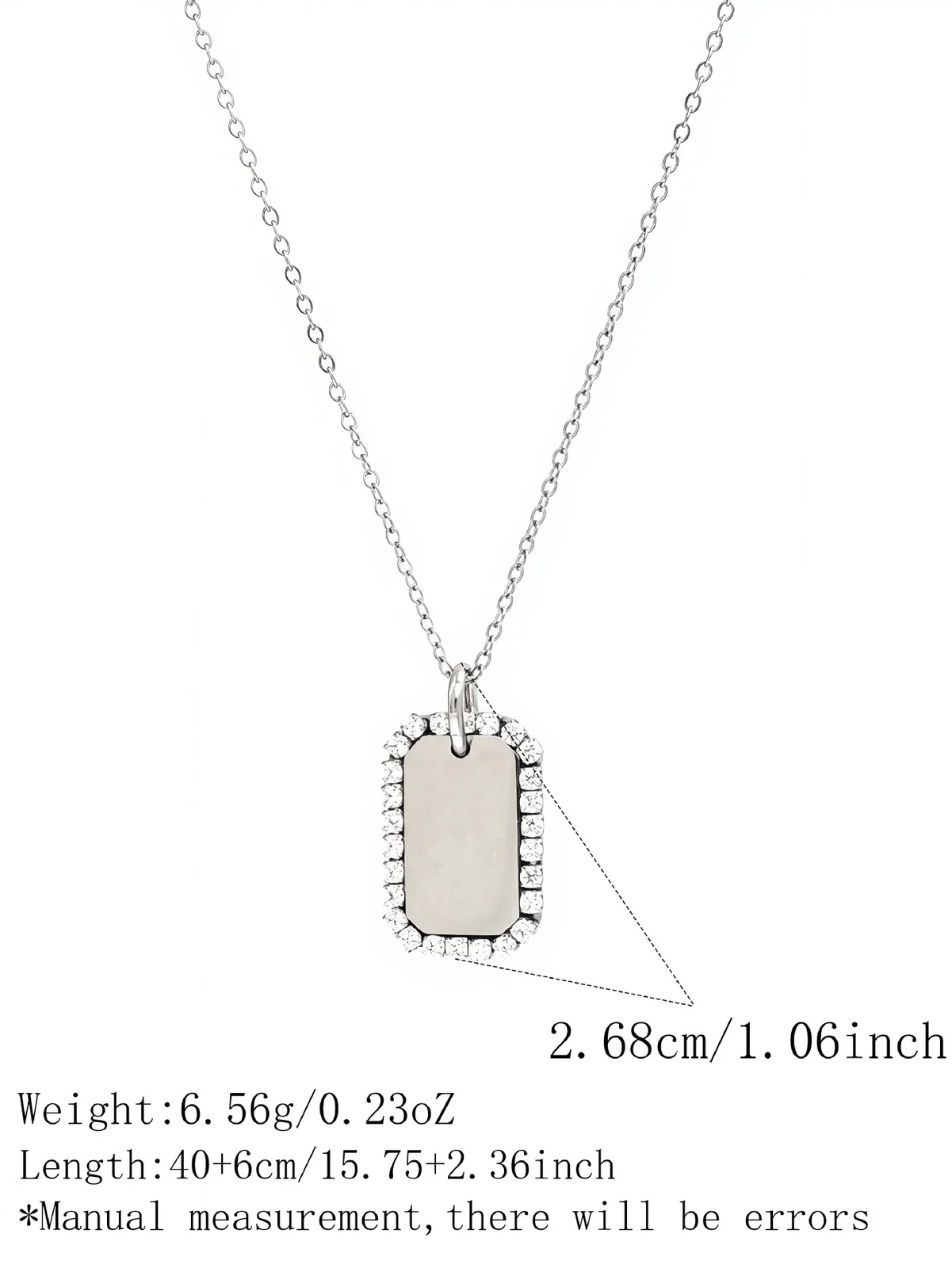 Hangerketting Crystal Halo Tag roestvrij staal goud PVD productfoto