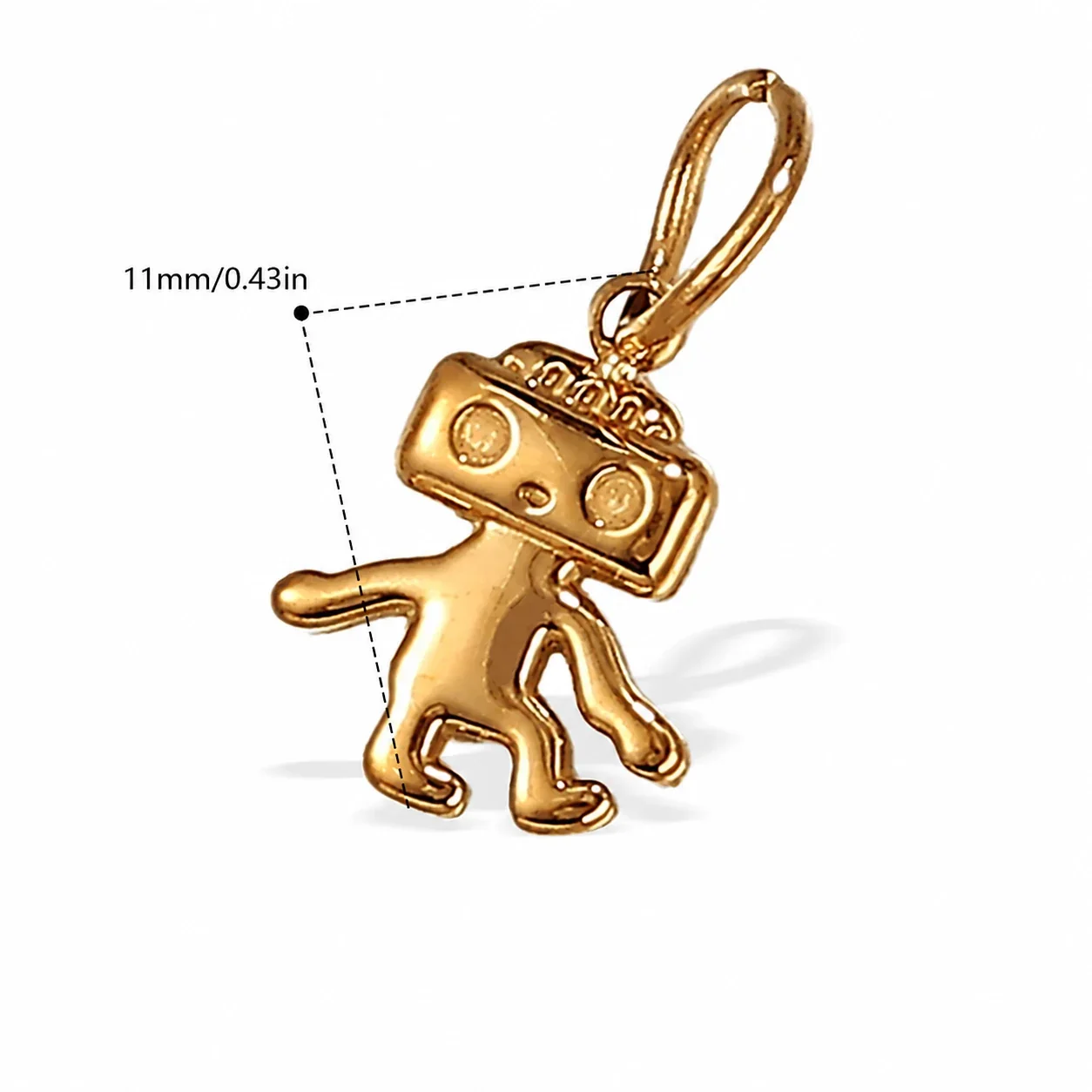 Pendant Charms with Heart, Key & Airplane Gold-Plated - Gold Heart Padlock