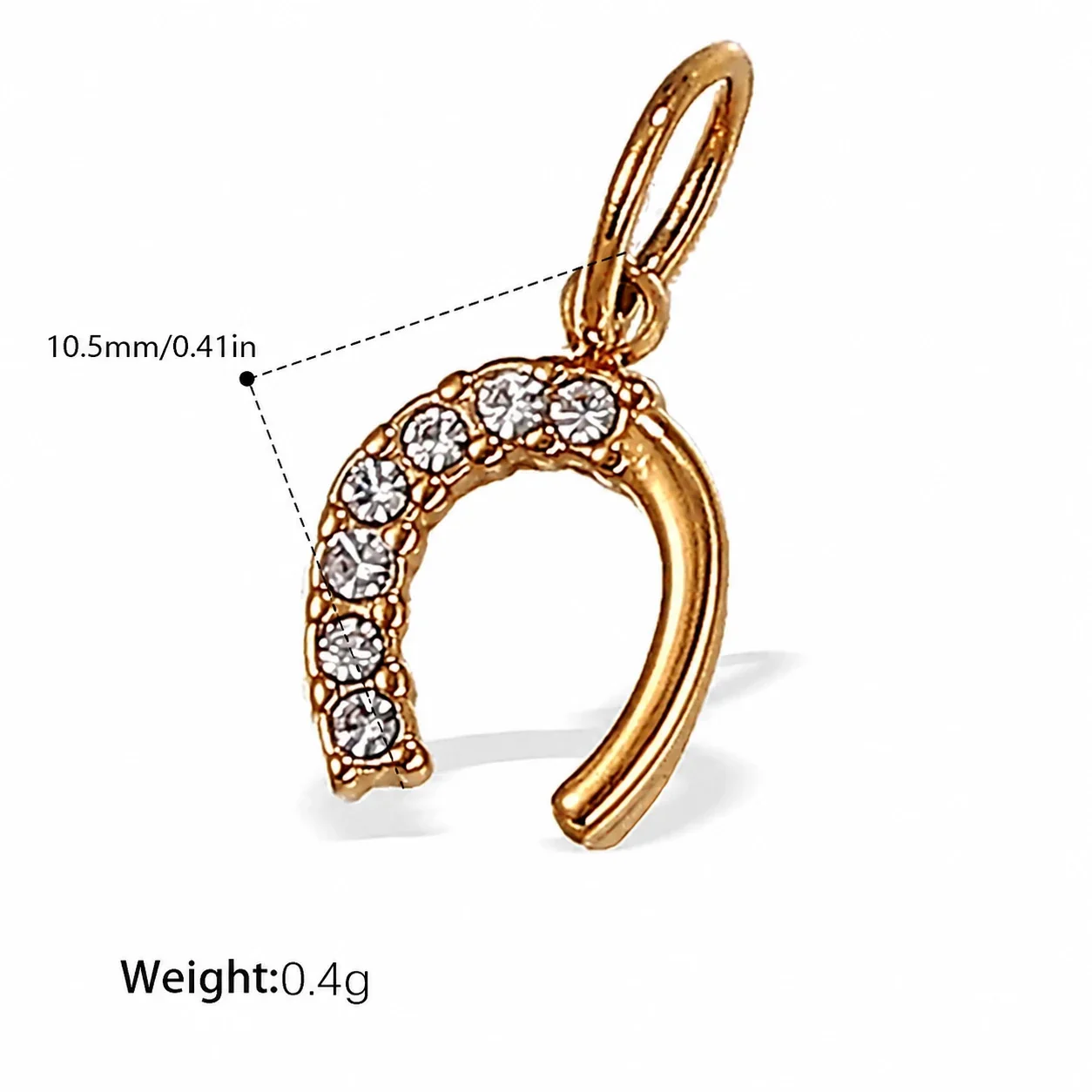 Pendant Charms with Heart, Key & Airplane Gold-Plated - Gold Crystal Airplane