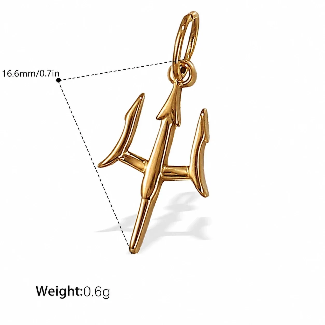 Pendant Charms with Heart, Key & Airplane Gold-Plated - Gold Padlock