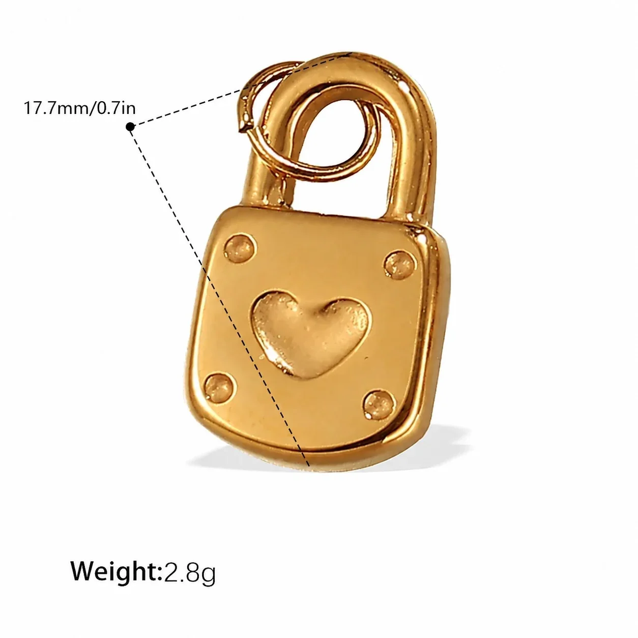 Pendant Charms with Heart, Key & Airplane Gold-Plated - Gold Feather