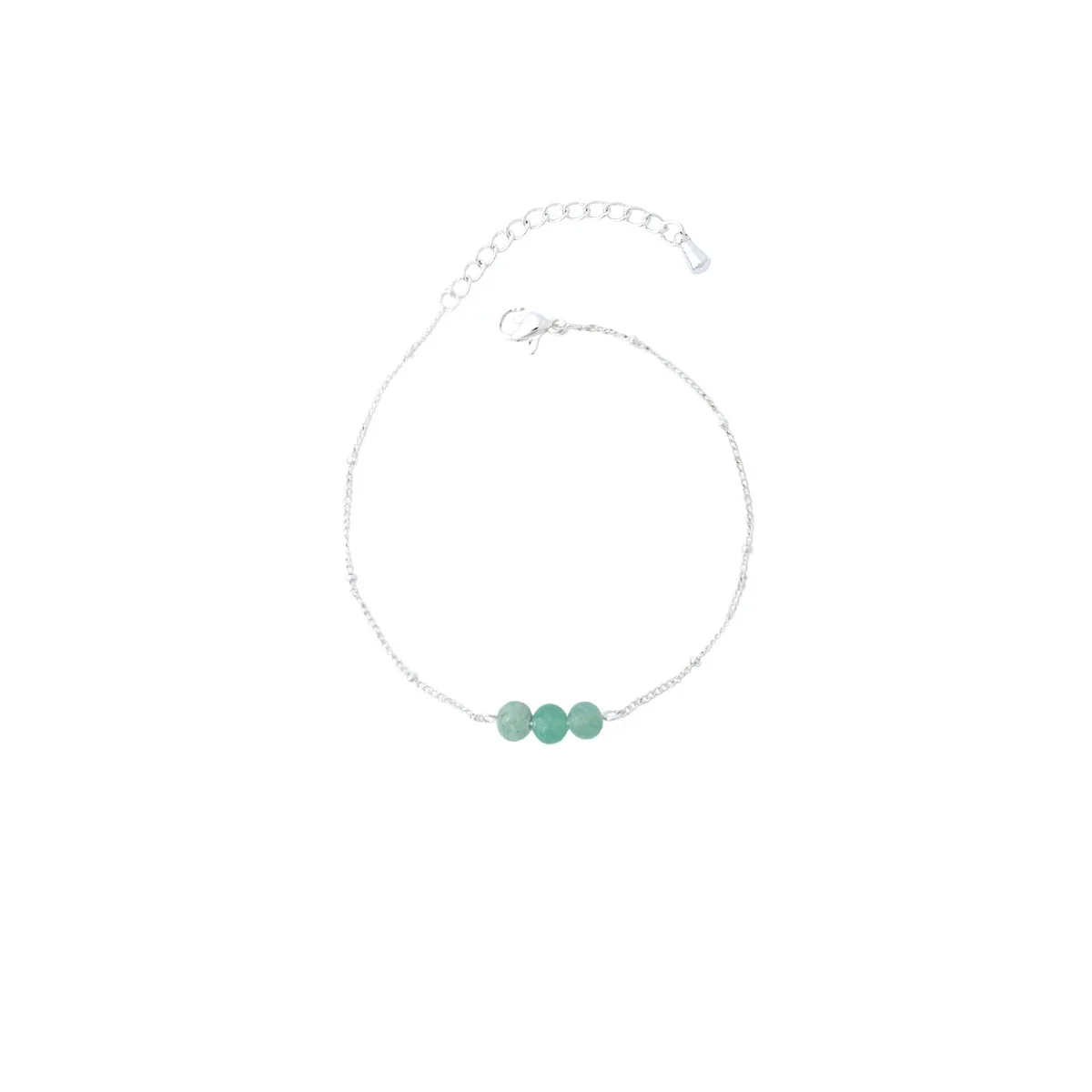 Delicate Silver-Plated Stainless Steel Bead Cable Bracelet