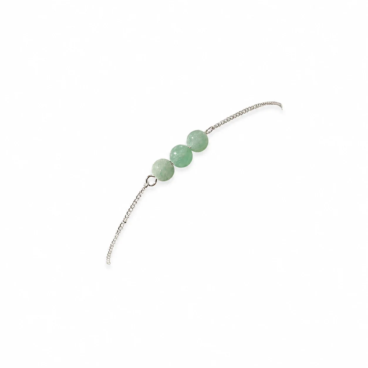 Delicate Silver-Plated Stainless Steel Bead Cable Bracelet