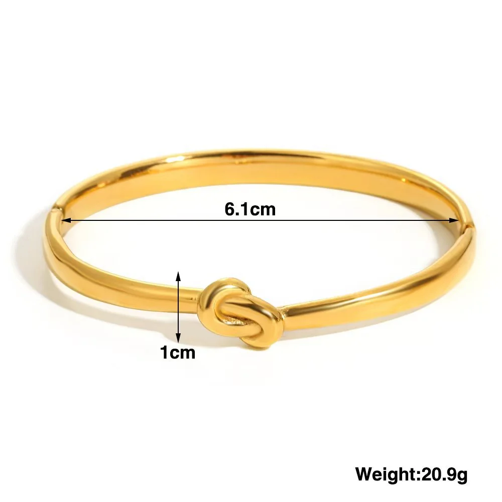 Knoopbangle met ovaal profiel van 18K verguld roestvrij staal productfoto