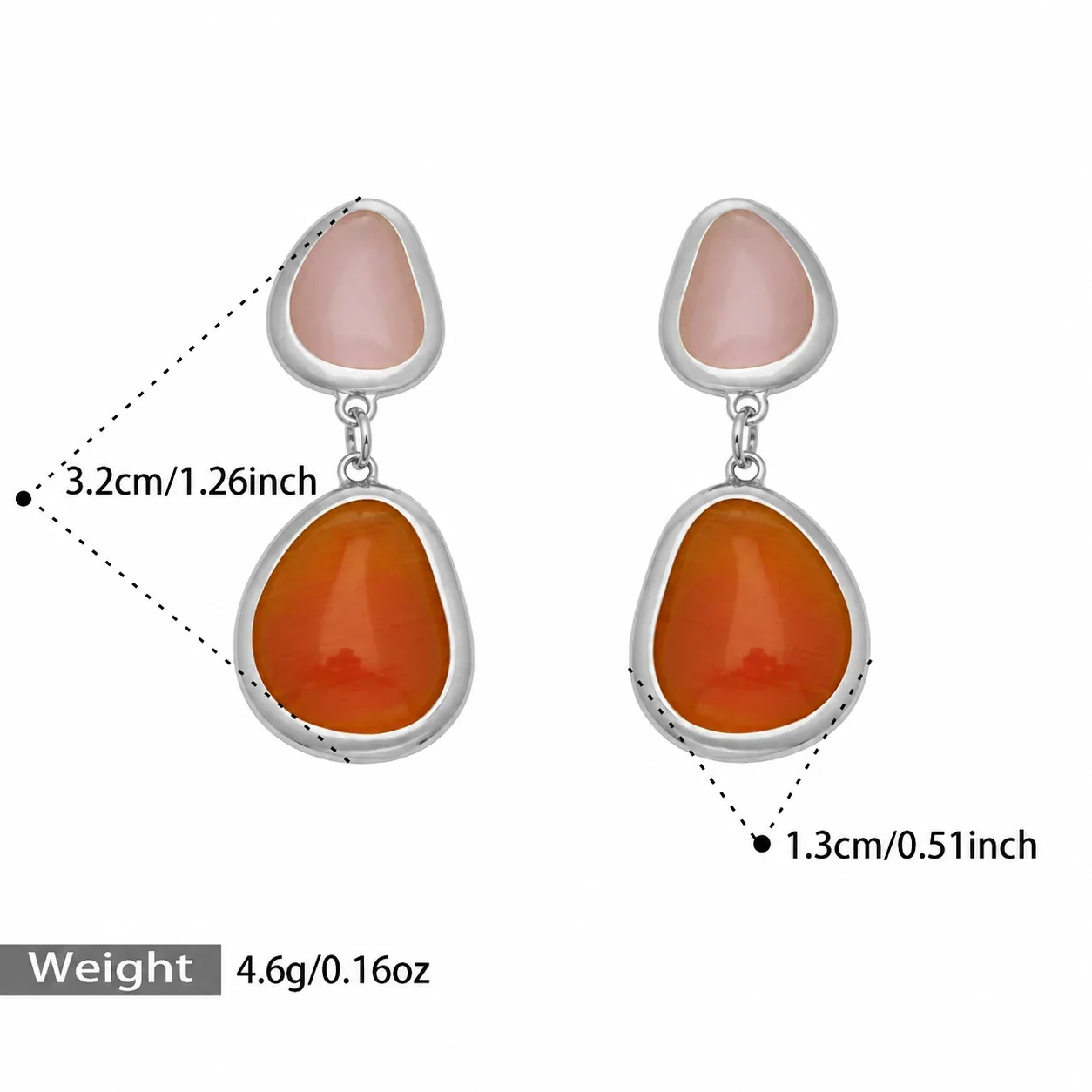 Foto del producto: Set de joyería de cabujones de vidrio y eslabones circulares chapado en oro de 18K