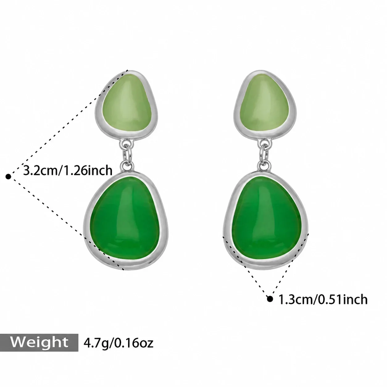 Foto del producto: Set de joyería de cabujones de vidrio y eslabones circulares chapado en oro de 18K