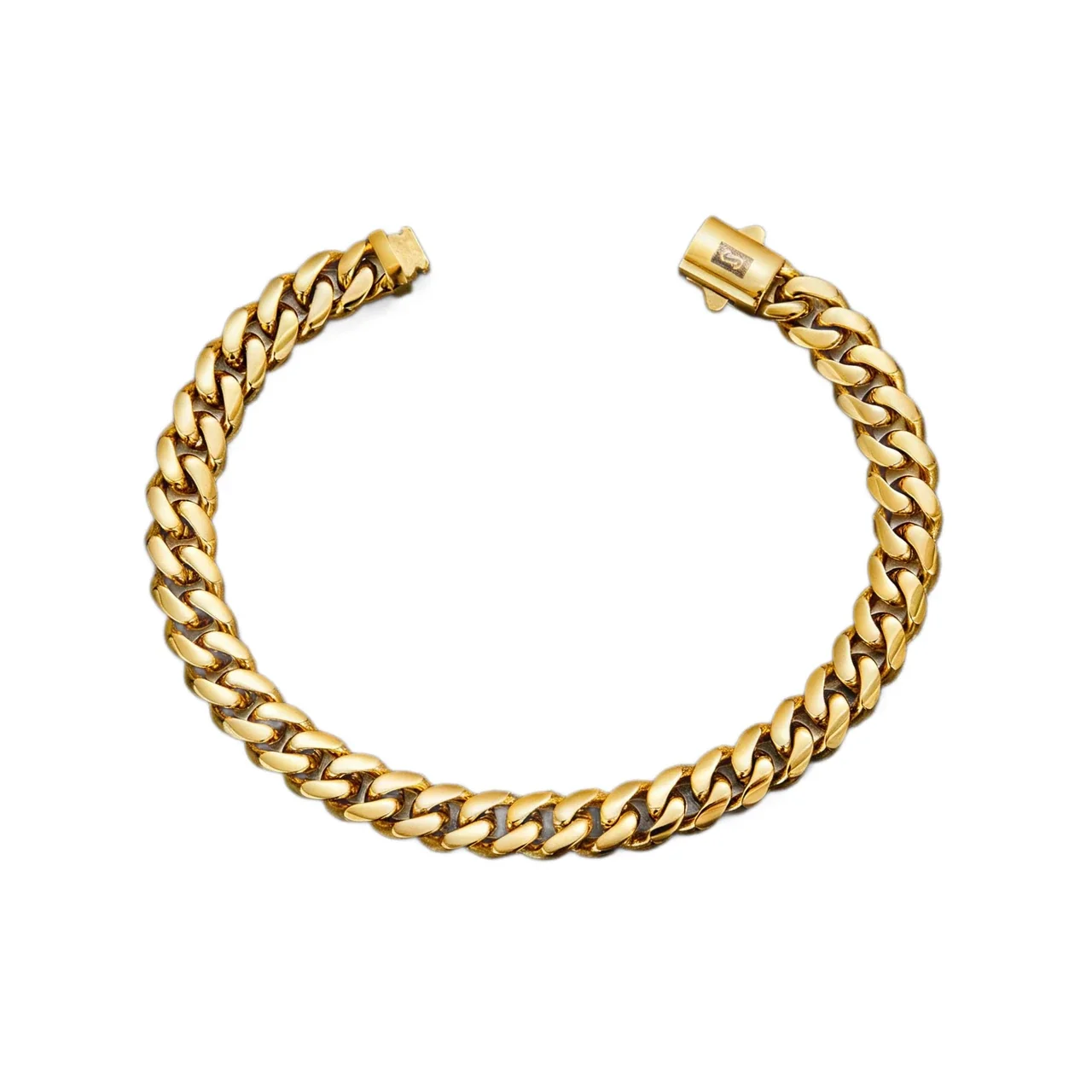 Bold Gold-Plated Stainless Steel Cuban Link Chain Bracelet