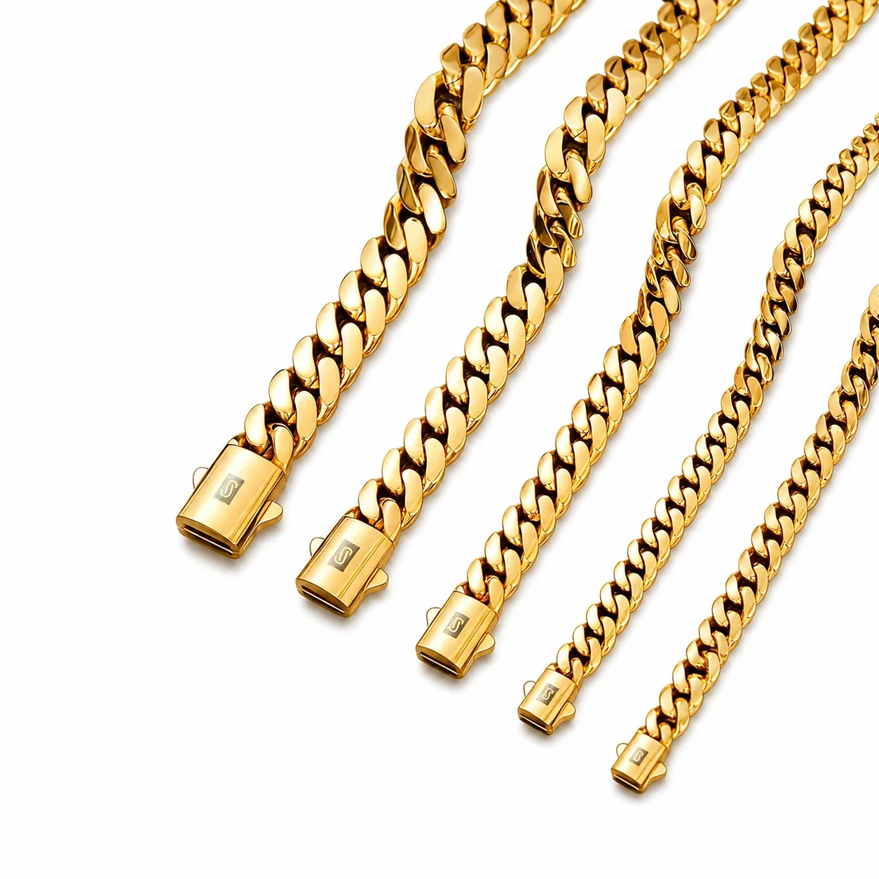 Bold Gold-Plated Stainless Steel Cuban Link Chain Bracelet