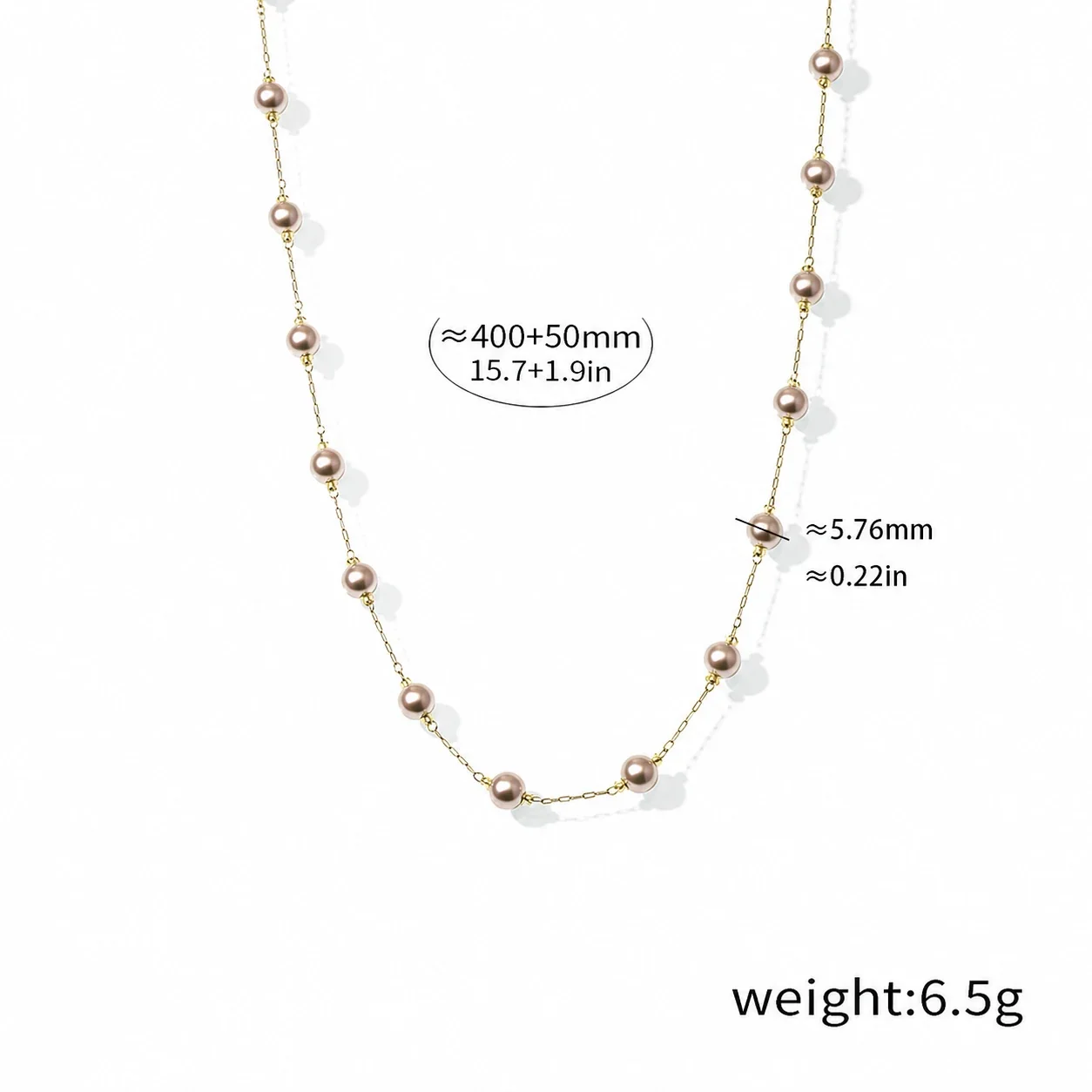 Elegant Gold-Plated Paperclip Pearl-Effect Jewelry Set - Grey Pearl